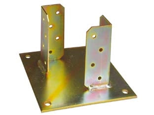SUPPORTO A PAVIMENTO CON PIASTRA PER TRAVE- - base mm.180x180  p/trave da mm.100x100x130h. - 1 pezzi