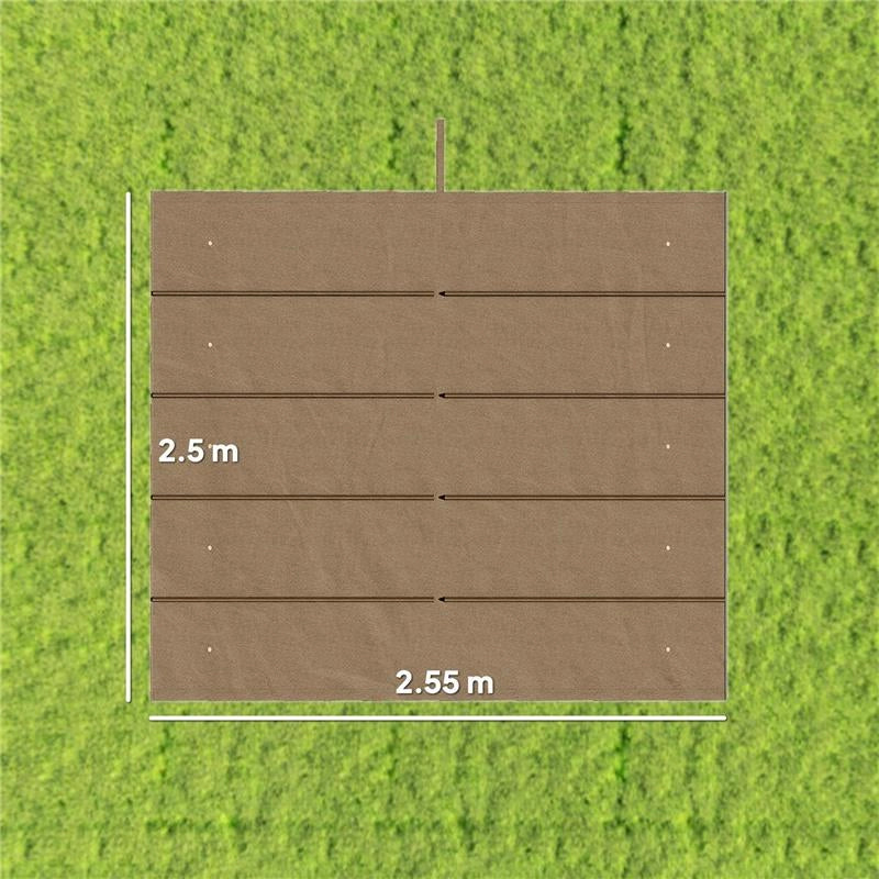 TETTO PER GAZEBO PERGOLA CON 10 FORI DI DRENAGGIO IN POLIESTERE, 250X255 CM, PER PERGOLA 3X3M, MARRONE CHIARO