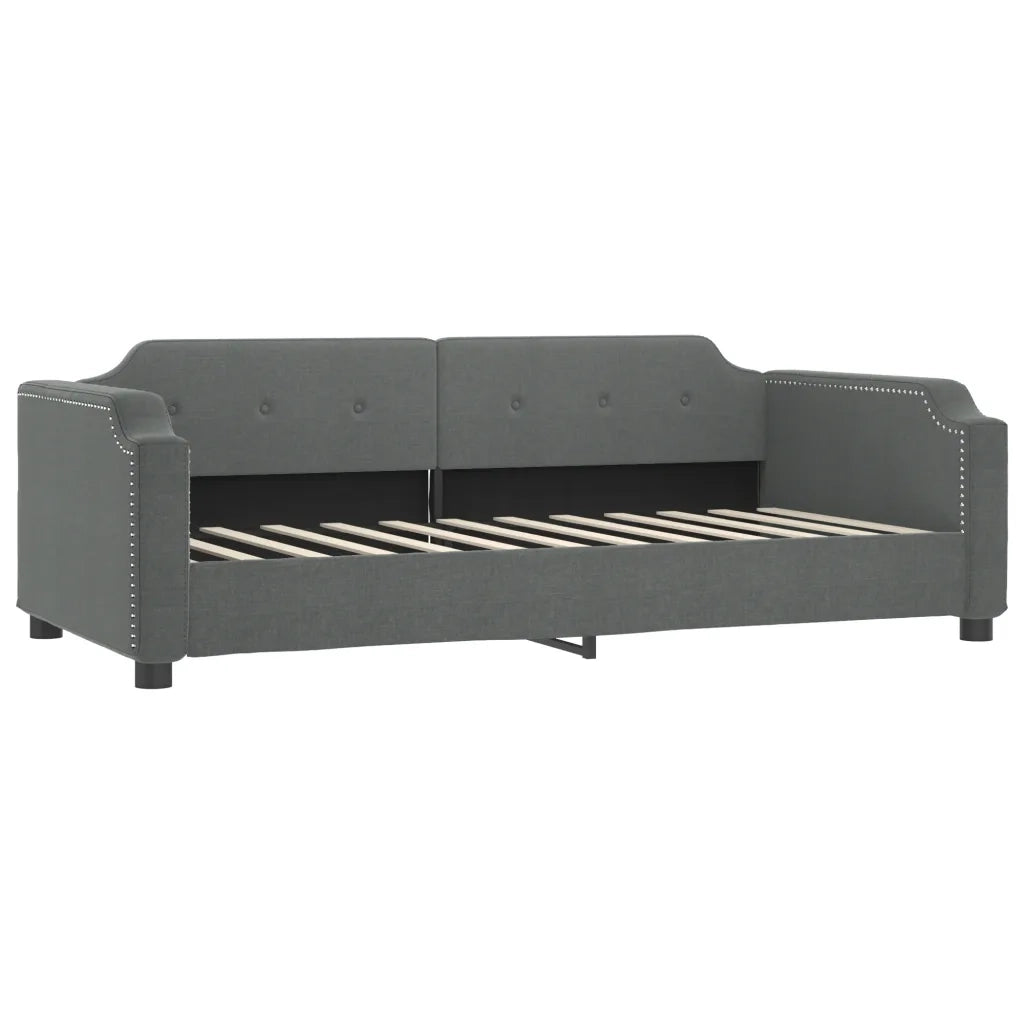 Divano Letto con Letto Estraibile Grigio Scuro 90x200cm Tessuto 3197635