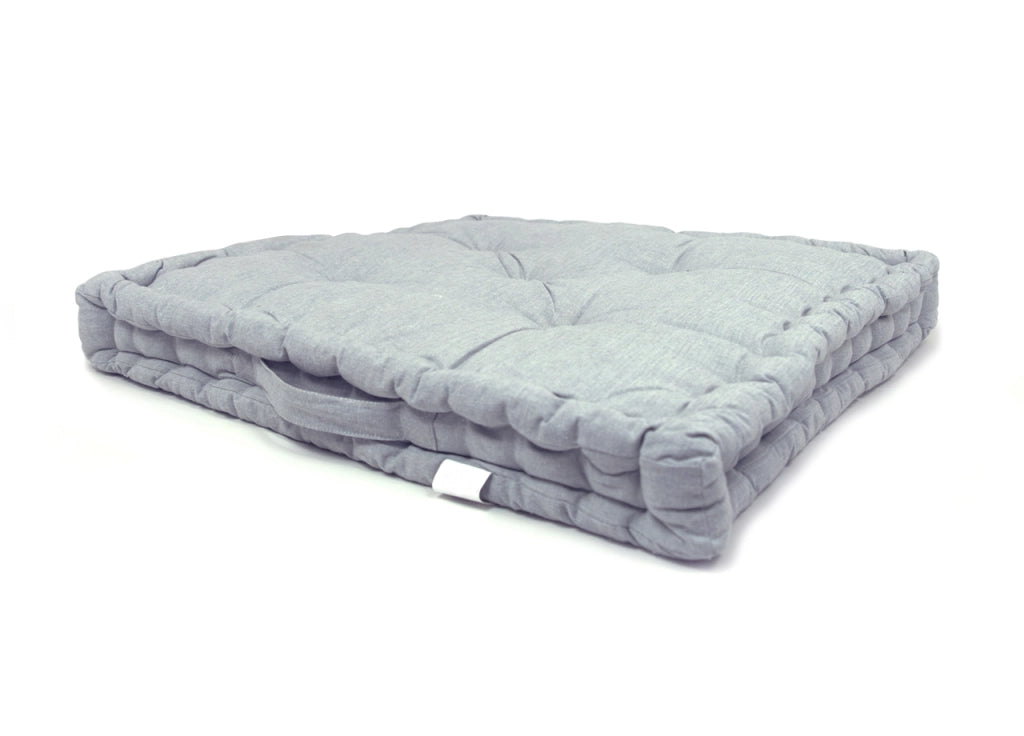 Cuscino Pavimento In Cotone Tinta Unita Ideale Per Divani Pallet Bancale 60x60 - 60x60 - Grigio
