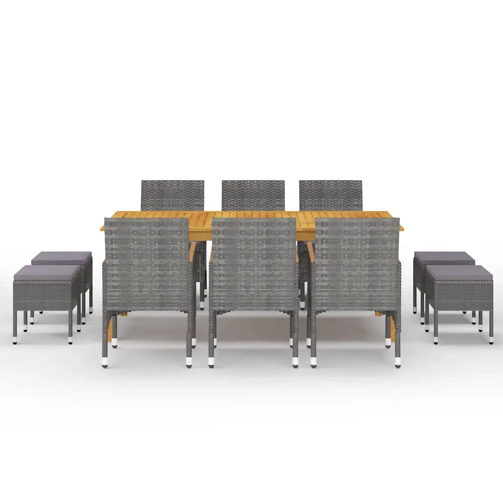 Set da Pranzo da Giardino 11 pz Grigio