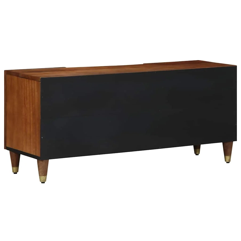Mobile porta TV moderno e minimalista per interni 105 x 33 x 46 cm in legno massello di mango marrone miele 02_0057873