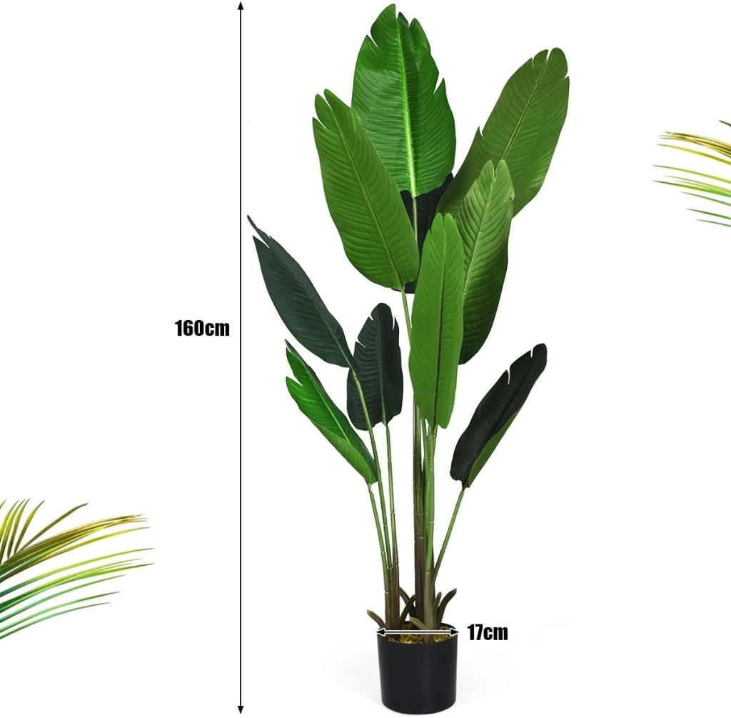 Pianta artificiale, palma artificiale, 110 cm, pianta da interno in vaso, albero artificiale, grande pianta decorativa per giardino, soggiorno e ufficio