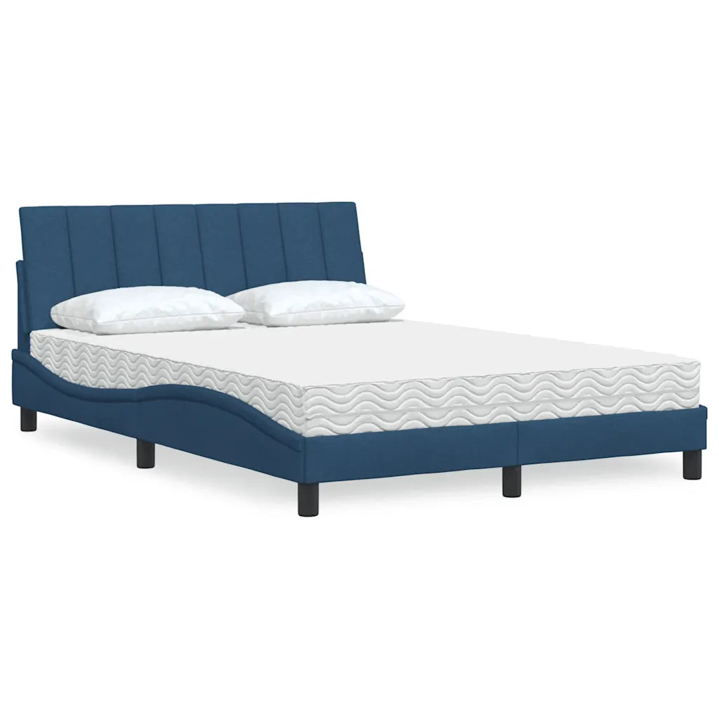 Letto con Materasso Hanko Blu 140x200 cm in Tessuto