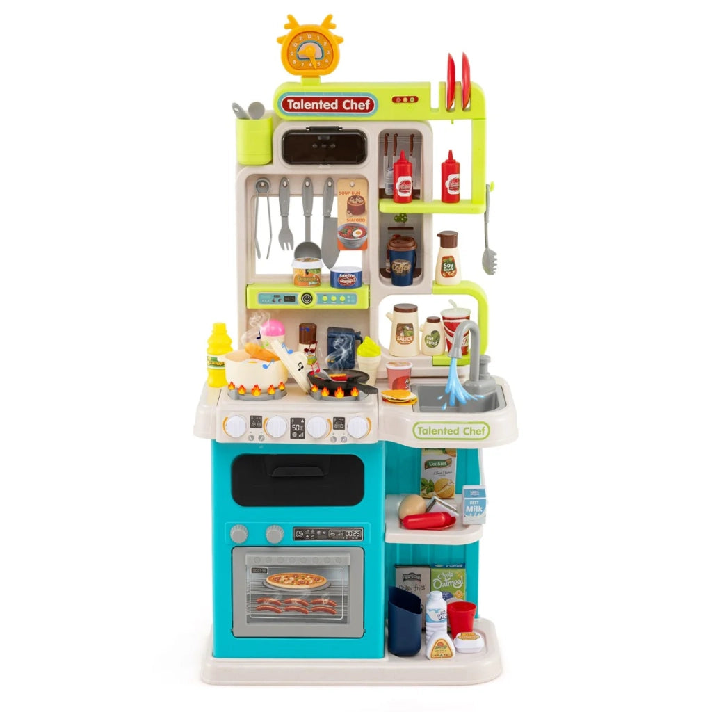 Set da cucina giocattolo per bambini 44,5 x 24 x 92 cm con funzioni acqua suono e luce PP blu moderno 20_0017236