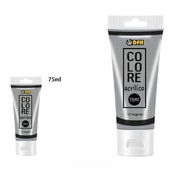 Trade Shop - Set 6 Pz Pittura Acrilica Vernice Confezione Colore Argento 121 Tubo 75 Ml 07488 -