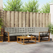 Set di divani da esterno 5 pcs Grigio Naturale e Chiaro