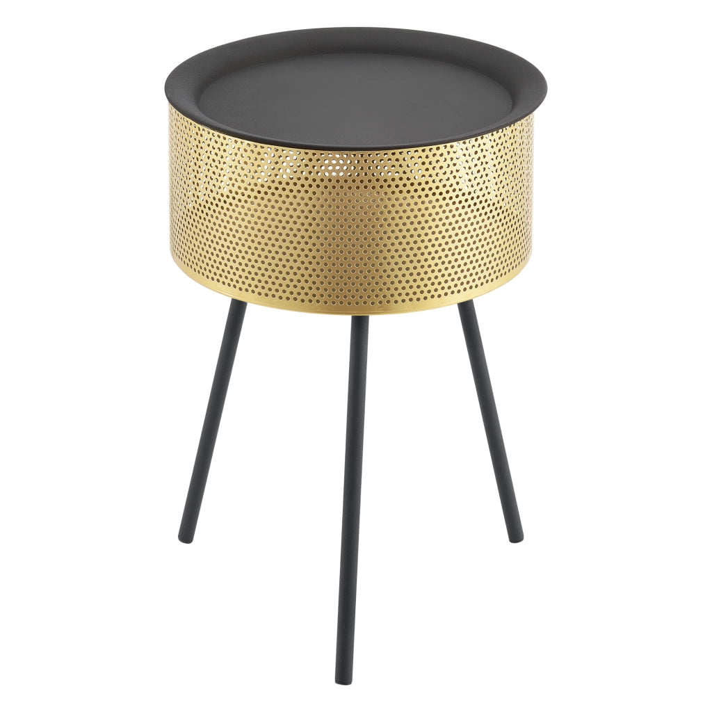 Tavolino Treppiede Gällivare 50 x 35 cm Oro/Nero [en.casa]