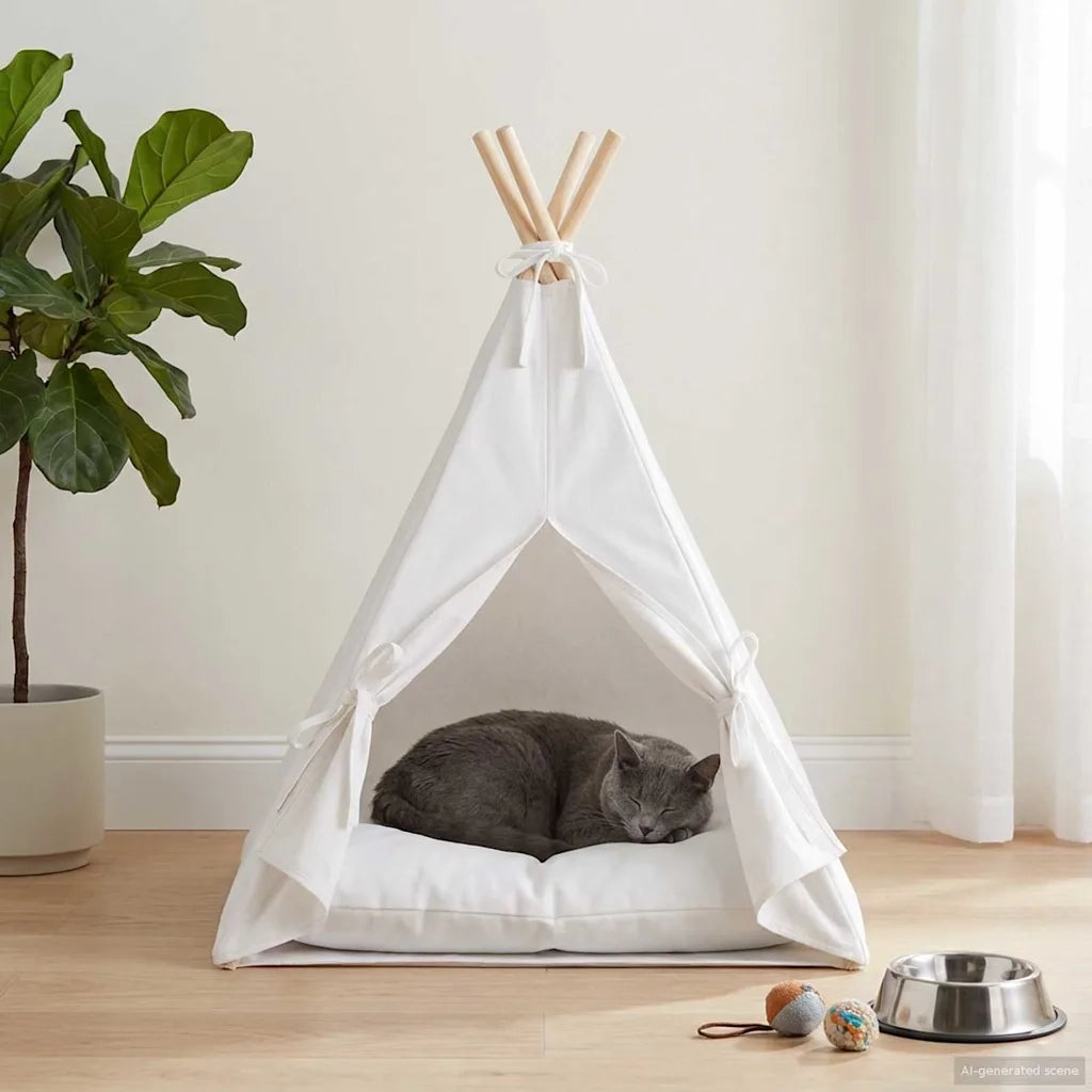 Tenda per animali con cuscino Bianco 40 x 40 x 50 cm Poliestere CFW9537028