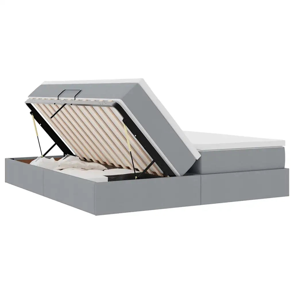 Letto con contenitore e materasso Grigio chiaro 180 x 200 cm