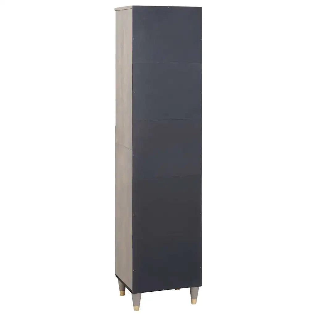 Credenza-Buffet-Armadio da cucina Grigio 38 x 33 x 160 cm Legno di mango massello