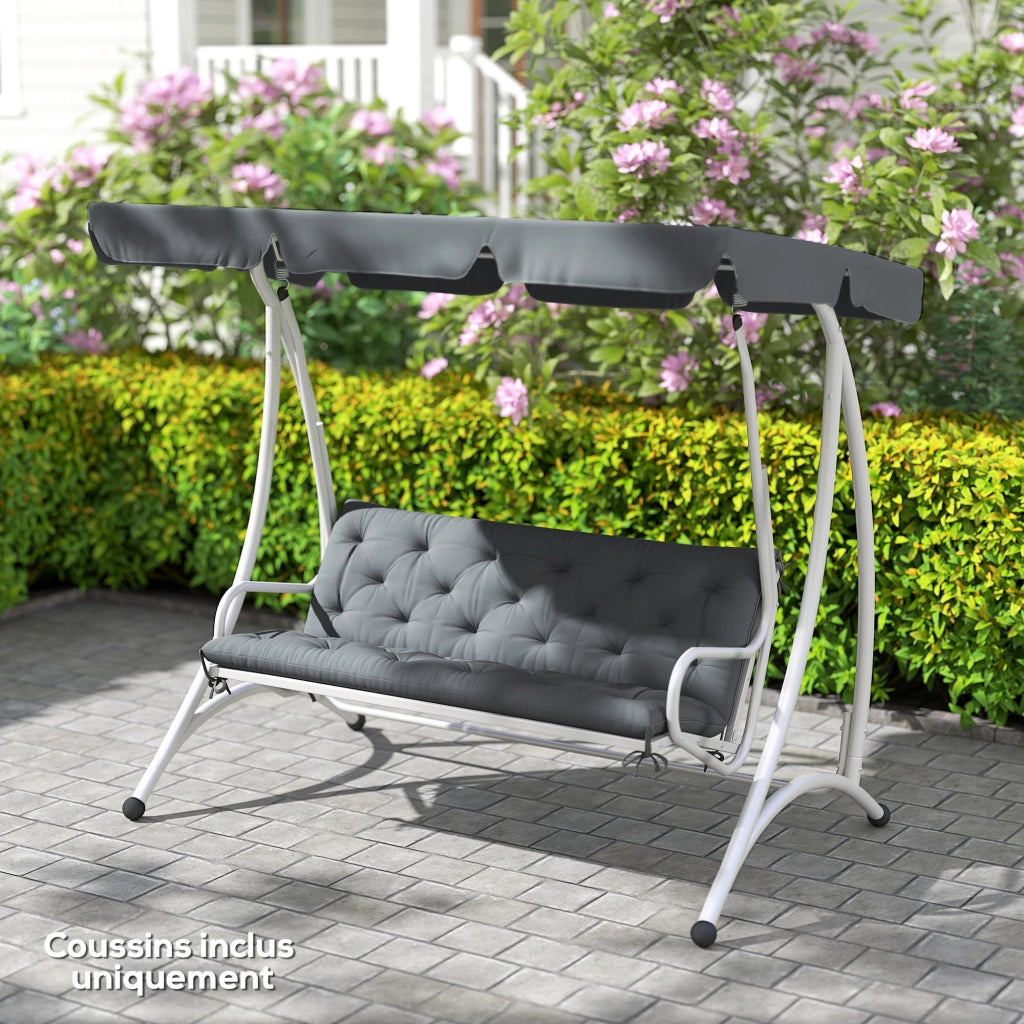 Cuscino per Divano da Giardino 3 Posti ¨C zephmum ¨C Grigio 150x98x8 cm