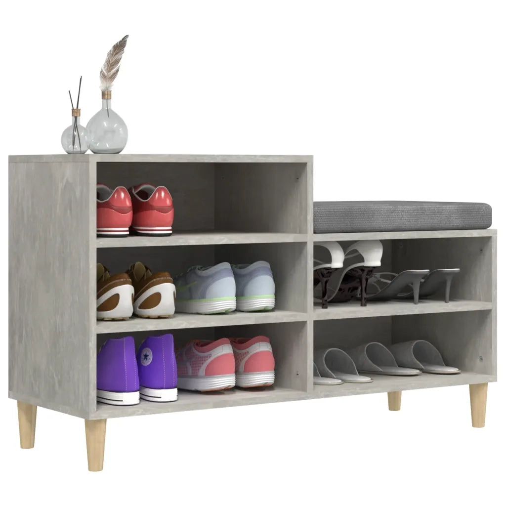 Scarpiera Grigio Cemento 102x36x60 cm in Legno Multistrato 819728