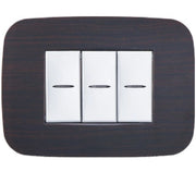 Trade Shop - Placca Futura 3 4 6 Moduli Legno Wenge' Compatibile Con Bticino Axolute -  -3 Fori     -