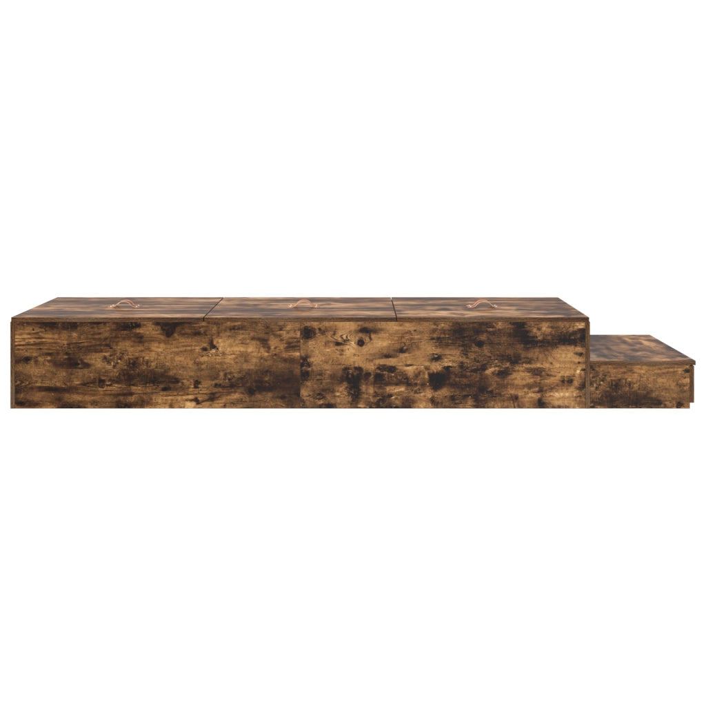 Struttura letto contenitore in rovere affumicato 80x200 cm