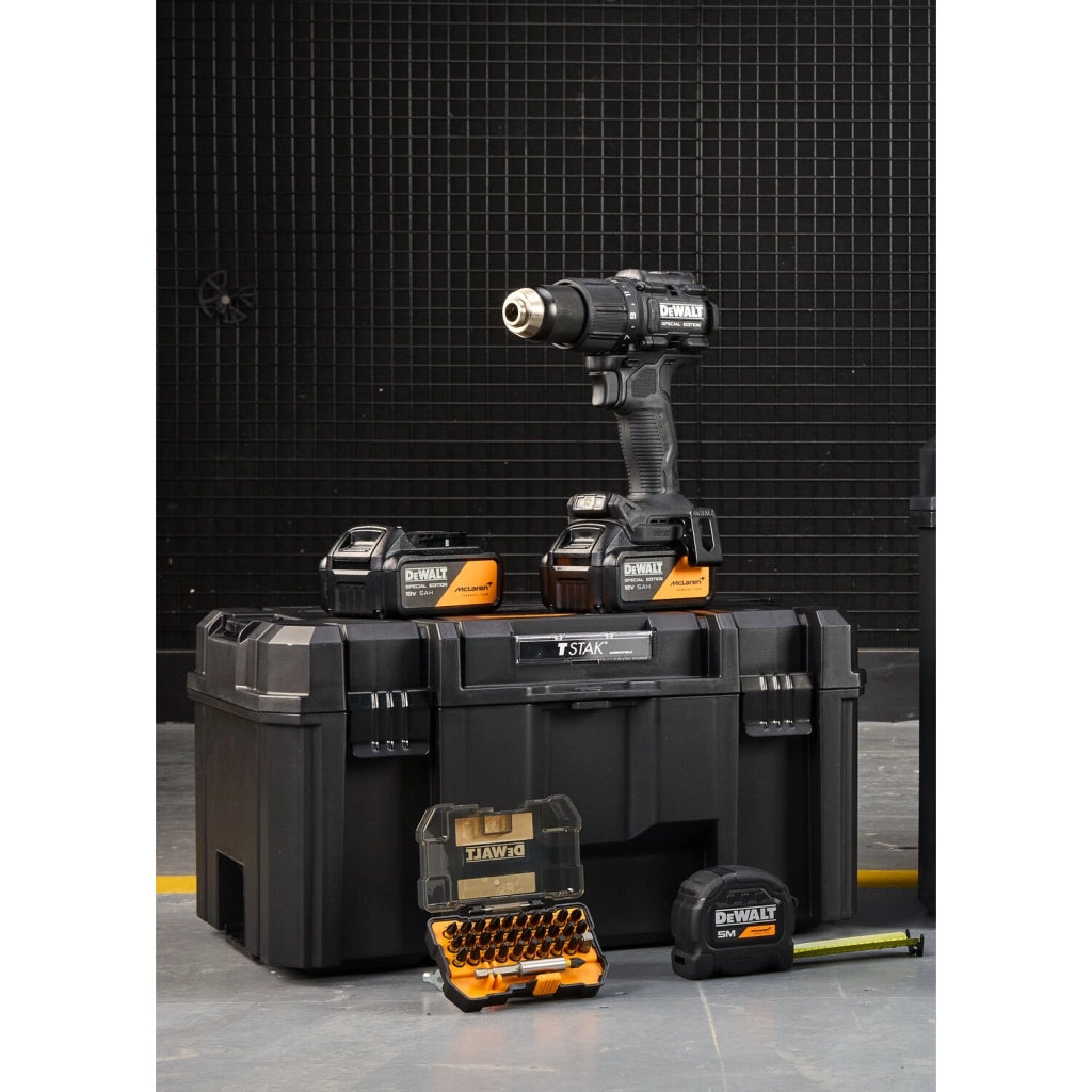 Trapano Avvitatore a Percussione DeWalt XR 18V Brushless McLaren Edition DCD86MP2KT-QW con 2 Batterie 5,0Ah e Valigetta TSTAK