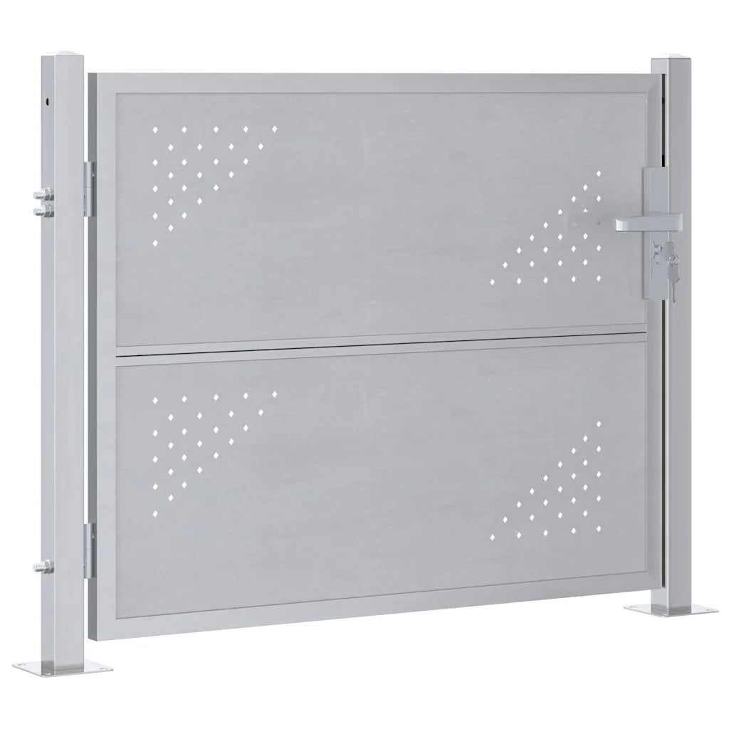 Cancello da giardino Argento 85 x 70 cm Acciaio inossidabile 3402574