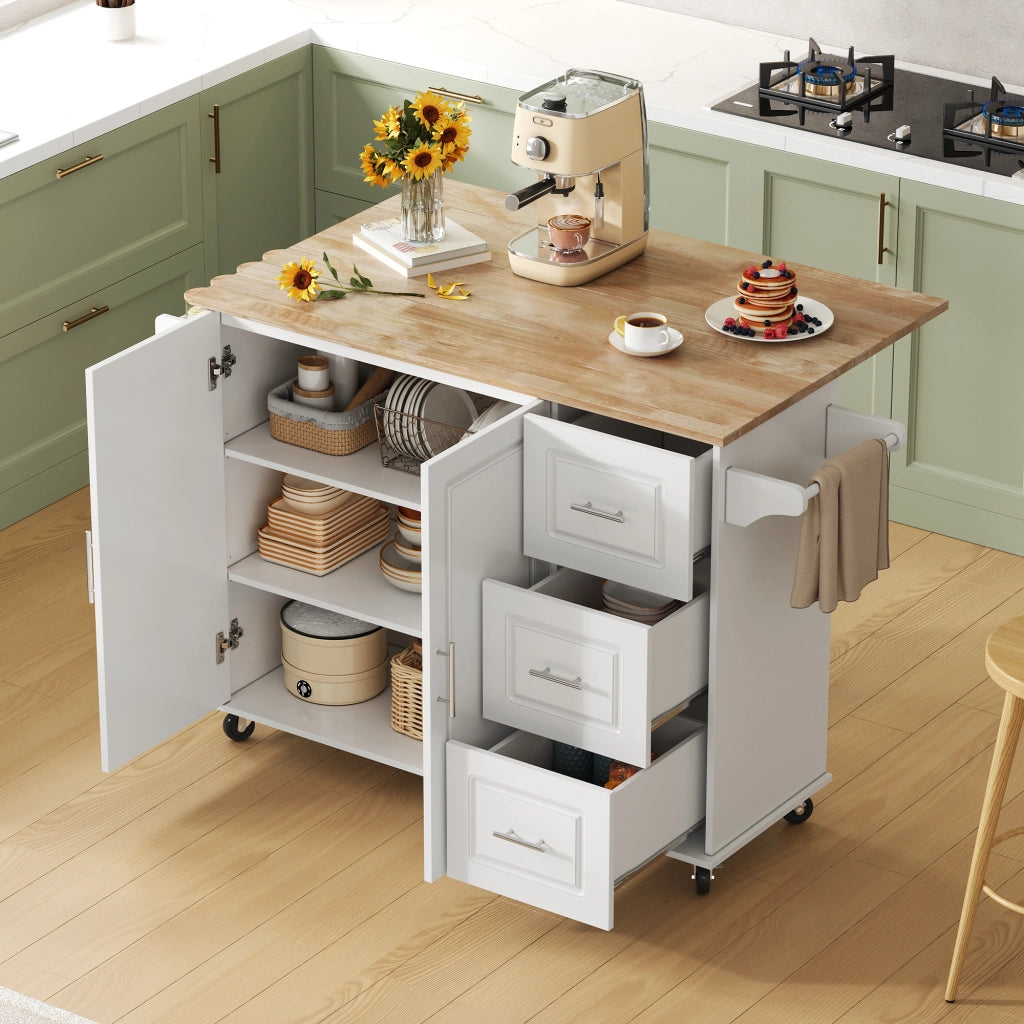Tavolo da Cucina Pieghevole con Cassetti e Ripiani ¨C MINIMAL ¨C Rovere, 137x43x92 cm