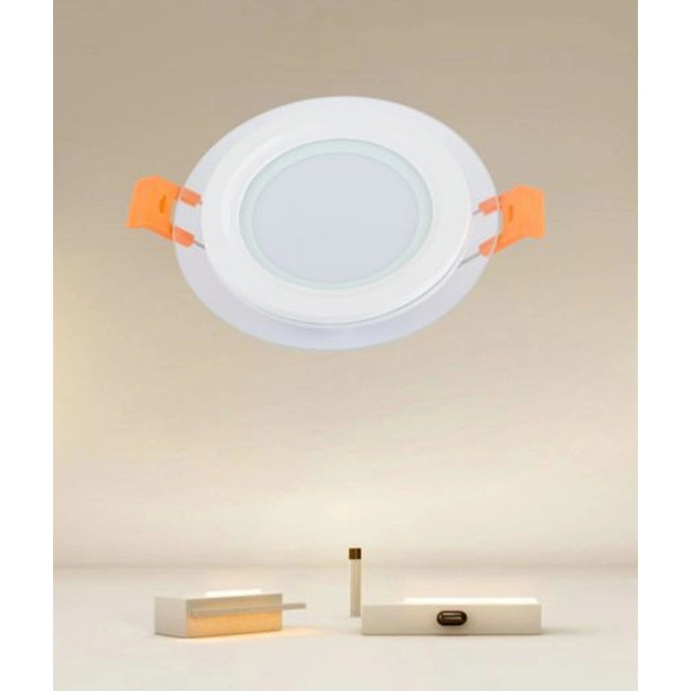 Trade Shop - Pannello Led Da Incasso Luce 3000k-6500k 6w Tondo Am-cr-6 Con Bordo Traparente 00625 -