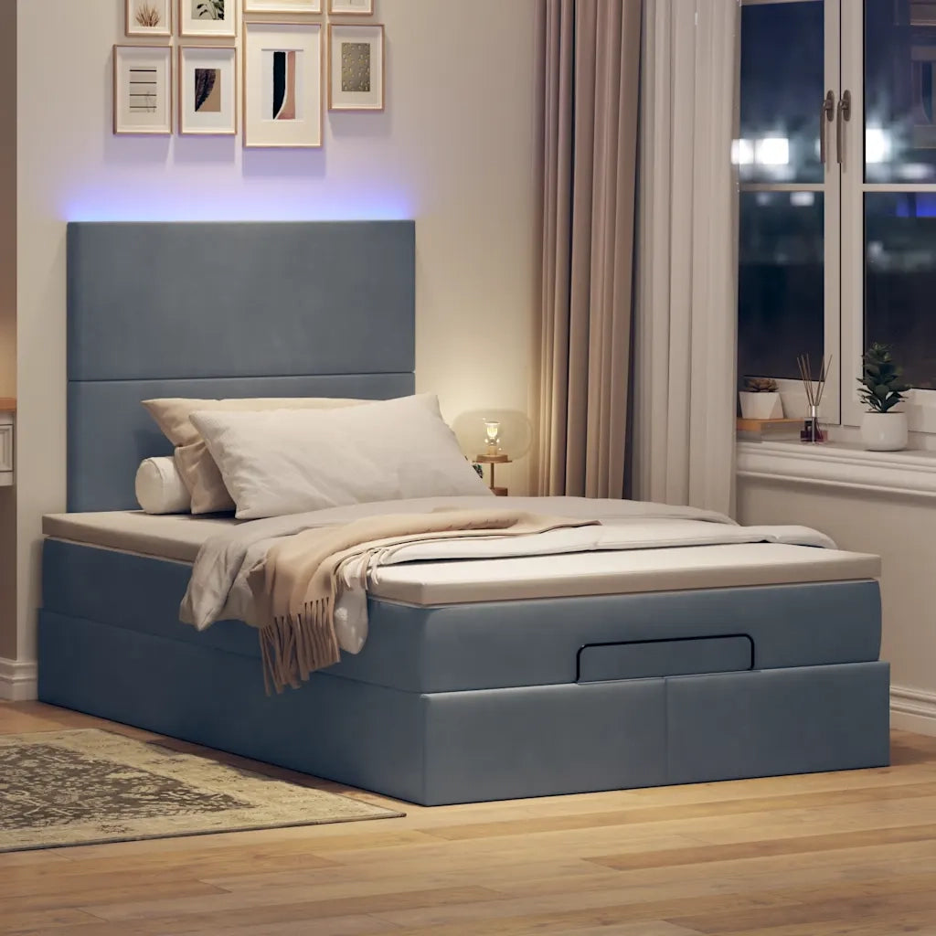 vidaXL Struttura Letto Pouf con Materassi 80x200 cm Velluto