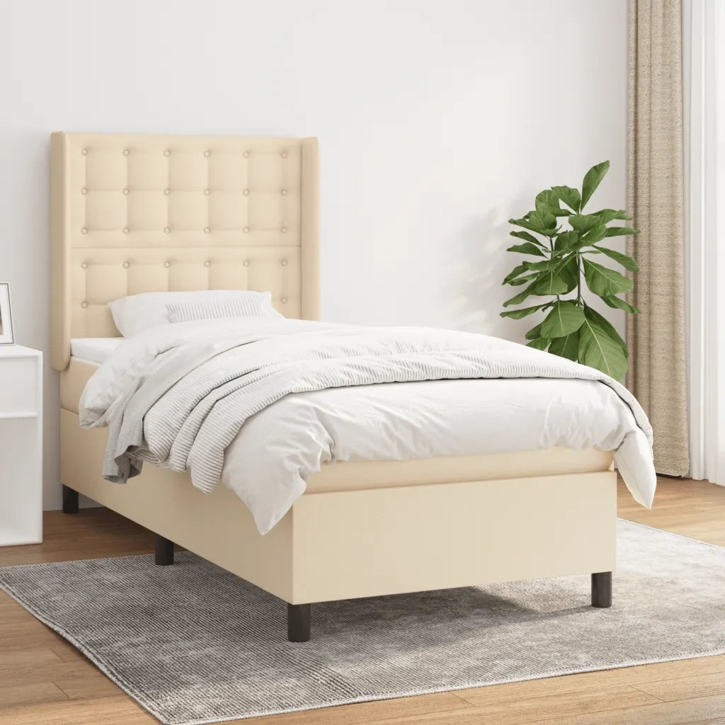 Giroletto a Molle con Materasso Crema 90x200 cm inTessuto cod mxl 63568