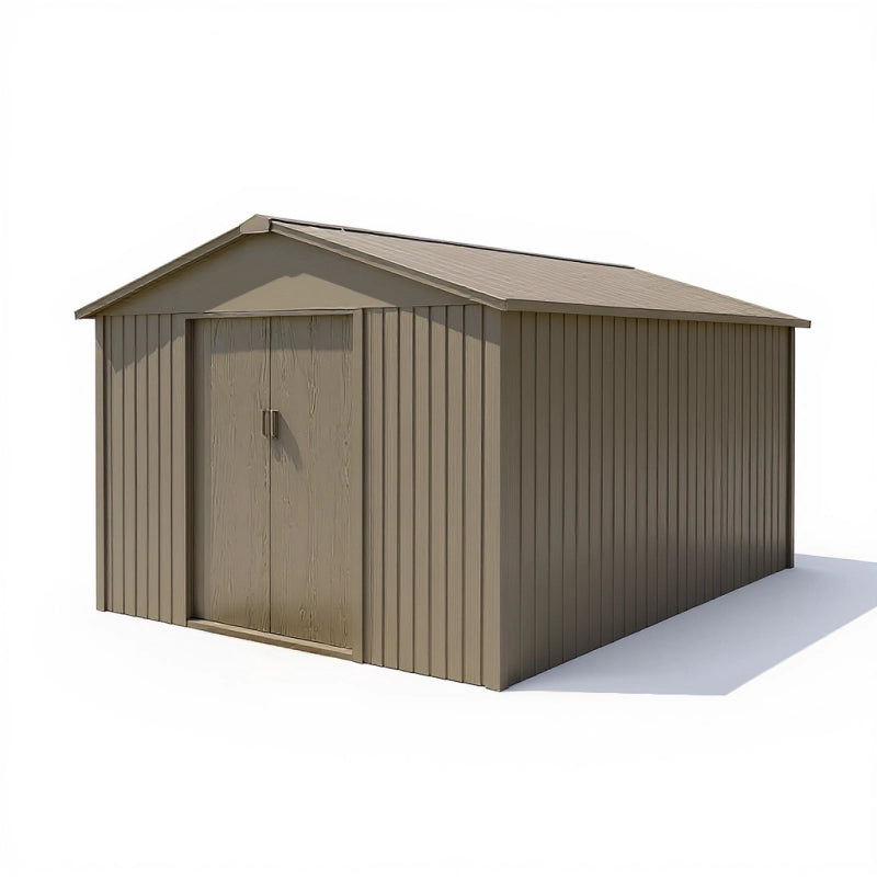 Casetta da giardino in metallo - LEGNO VECCHIO - 9,7 mÂ²