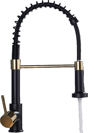 Bernd | Rubinetto Flessibile Catering Black Gold |da cucina in acciaio inossidabile|miscelatore può essere ruotato  360 gradi Alta pressione 2 porte