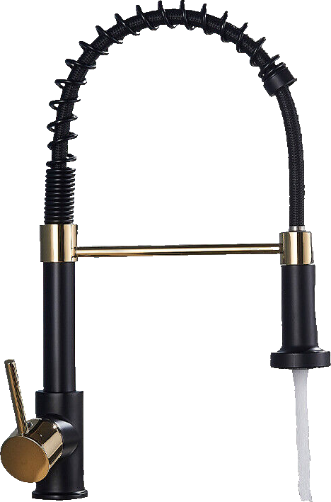 Bernd | Rubinetto Flessibile Catering Black Gold |da cucina in acciaio inossidabile|miscelatore può essere ruotato  360 gradi Alta pressione 2 porte