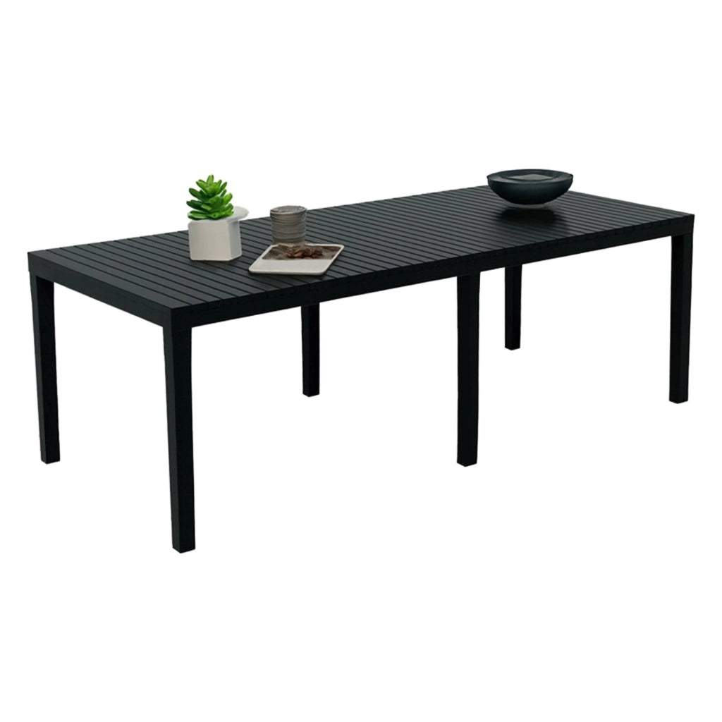 Tavolo da esterno Dmica, Tavolo rettangolare allungabile da pranzo, Tavolo da giardino estensibile, 100% Made in Italy, Cm 150x90h72, Antracite