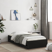 Giroletto con Cassetti-Struttura Letto con contenitore Nero 75x190 cm in Legno Multistrato 420440