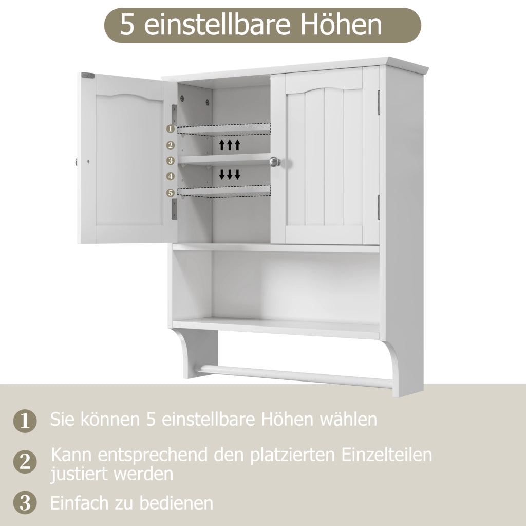 Mobile pensile bagno bianco in MDF con portasciugamani