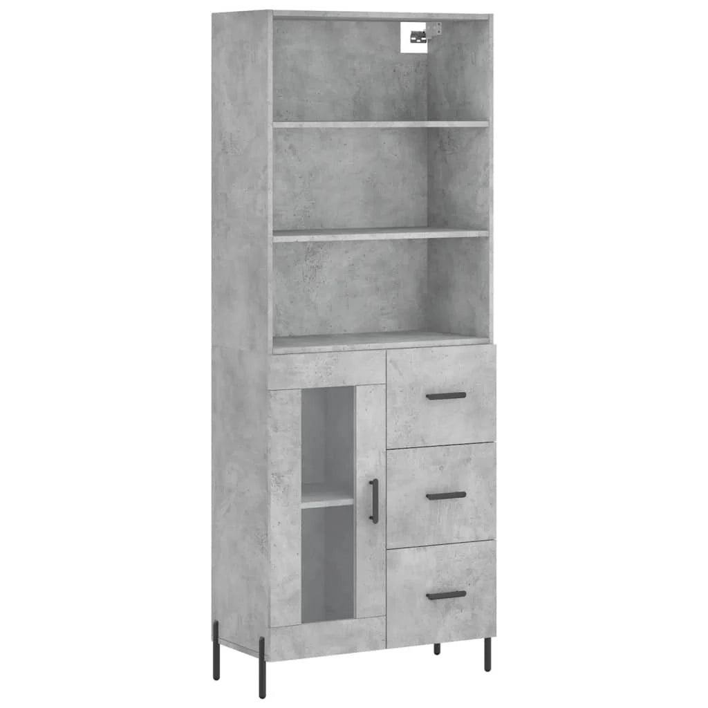 Buffet credenza cassettiera armadio mobile contenitore organizer cucina soggiorno salotto alto 69,5 x 34 x 180 cm legno ingegnerizzato grigio 02_0034517