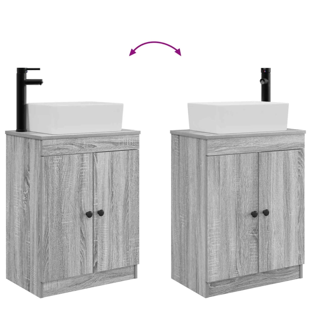 Mobile da bagno con lavabo Sonoma grigio 54 x 35 x 83 cm 890135