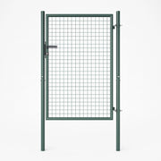 Cancello Pedonale in Metallo Verde 106x171 cm con Chiave per Recinzione Giardino