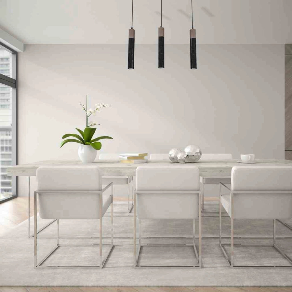 Milagro SOLO lampadario sospeso 3 luci nero legno 60cm