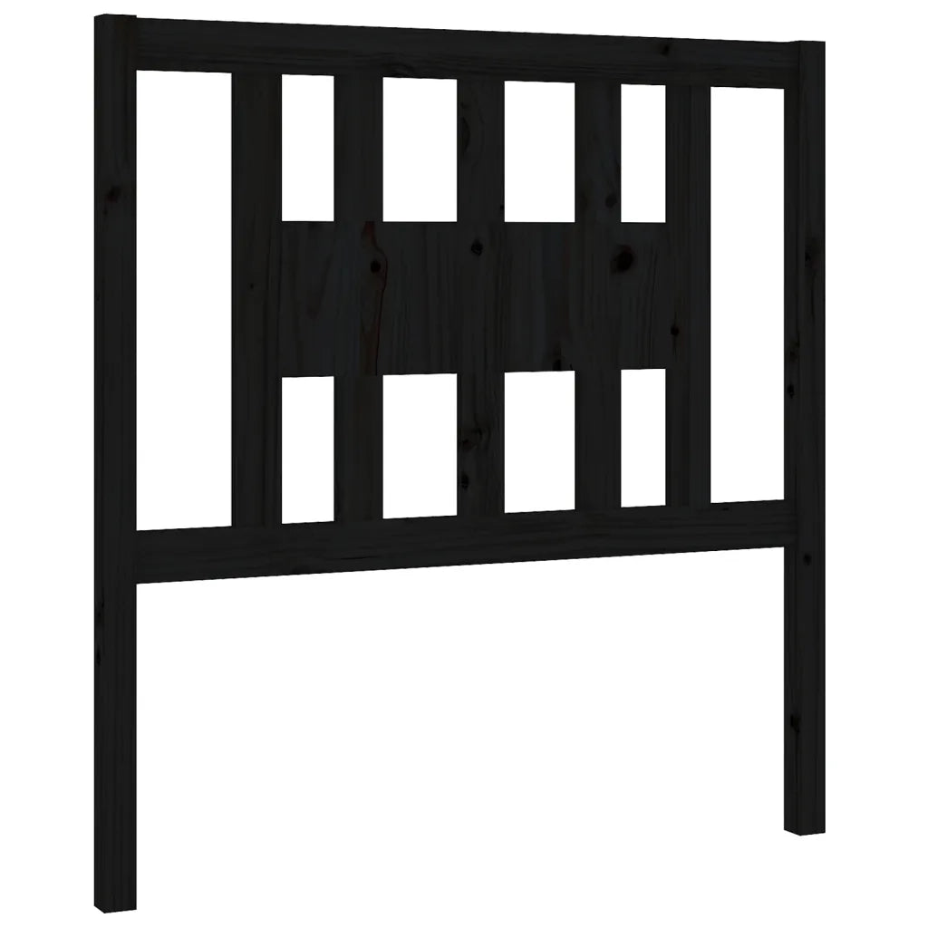 Testiera per Letto-Testata-Testiera Decorativa Nera 96x4x100 cm in Legno Massello di Pino 651979