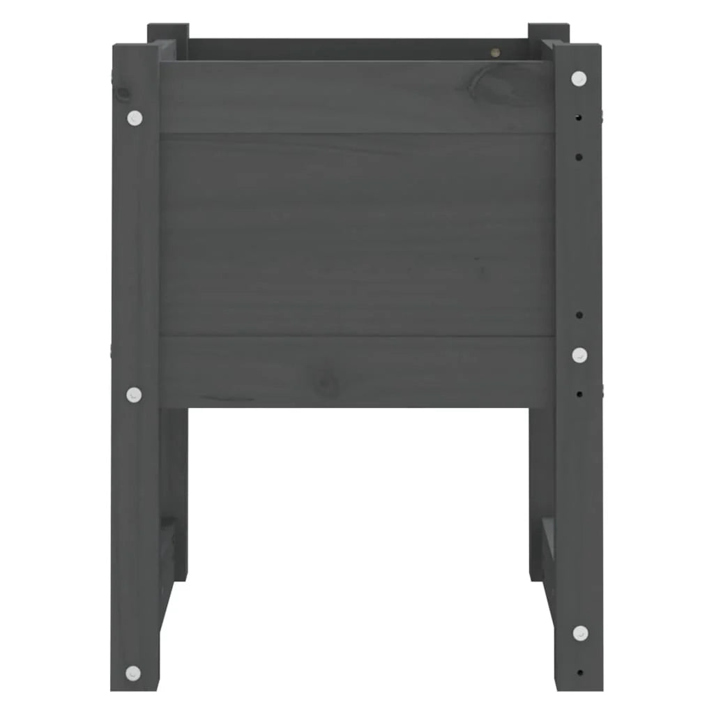 Fioriera rialzata per piante e fiori terrazza o giardino 40 x 40 x 52,5 cm legno massello di pino grigio 02_0037575