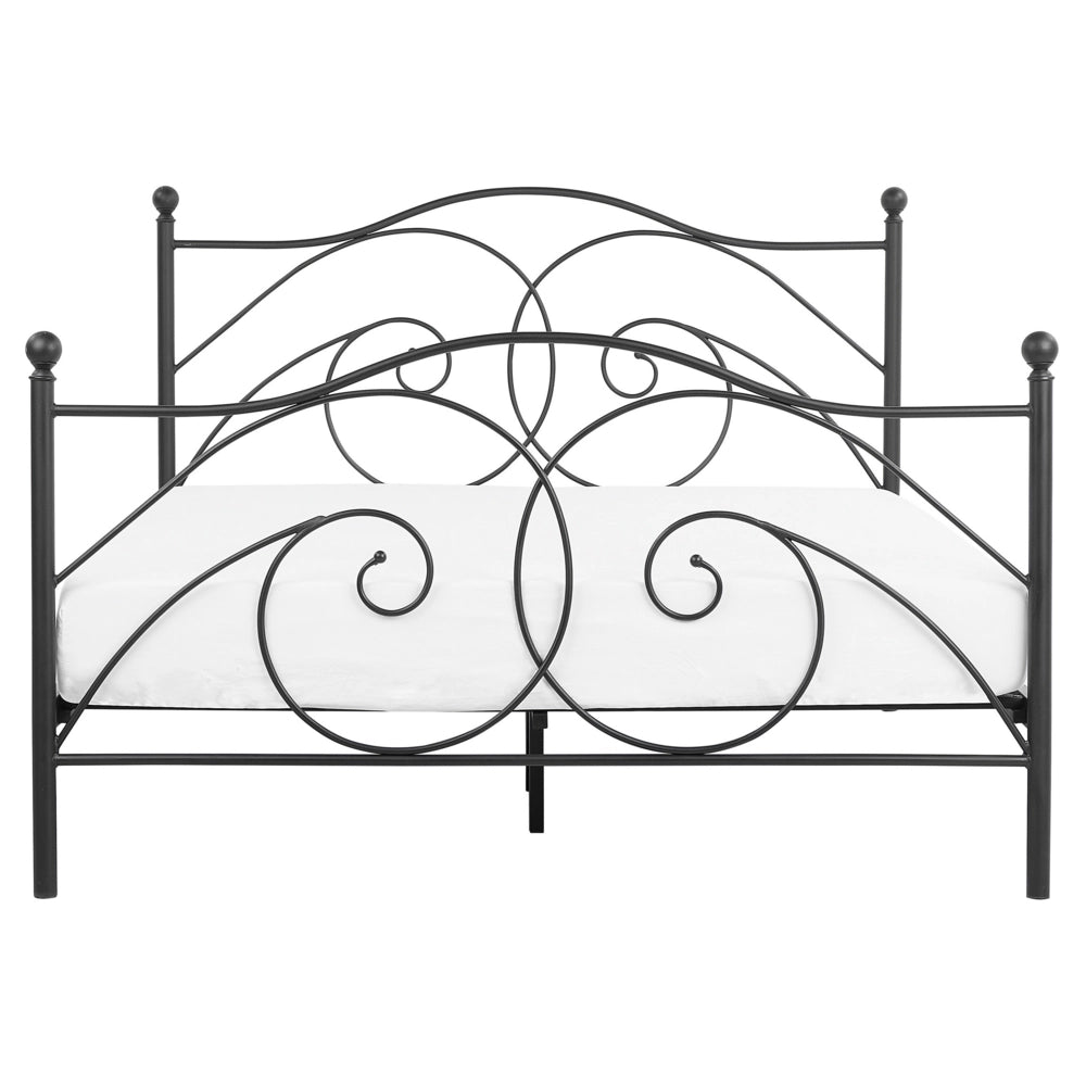 Letto 160 x 200 cm Rete a doghe con struttura in metallo Nero retrò