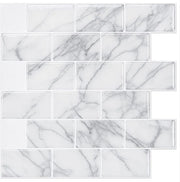 Tegole da parete autoadesive, 30,5 x 30,5 cm, marmo grigio, 10 fogli