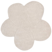 Tappeto in lana a forma di fiore beige chiaro 140 x 140 cm camera da letto cameretta