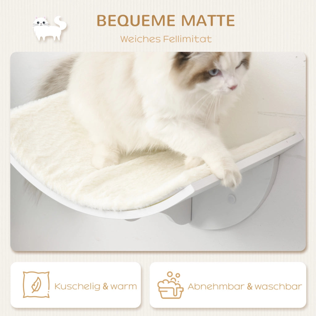 Mensola da Parete per Gatti ¨C Xylo ¨C Bianco 41x28x21cm