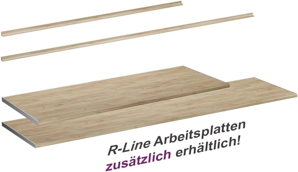 Top cucina R-Line, Quercia dorata, 240 cm, adatto per il montaggio su mobili base e piani di lavoro