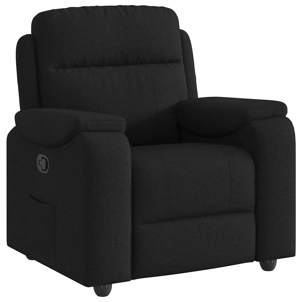 Divano Sedia-Poltrona Reclinabile in Tessuto Nero 832321