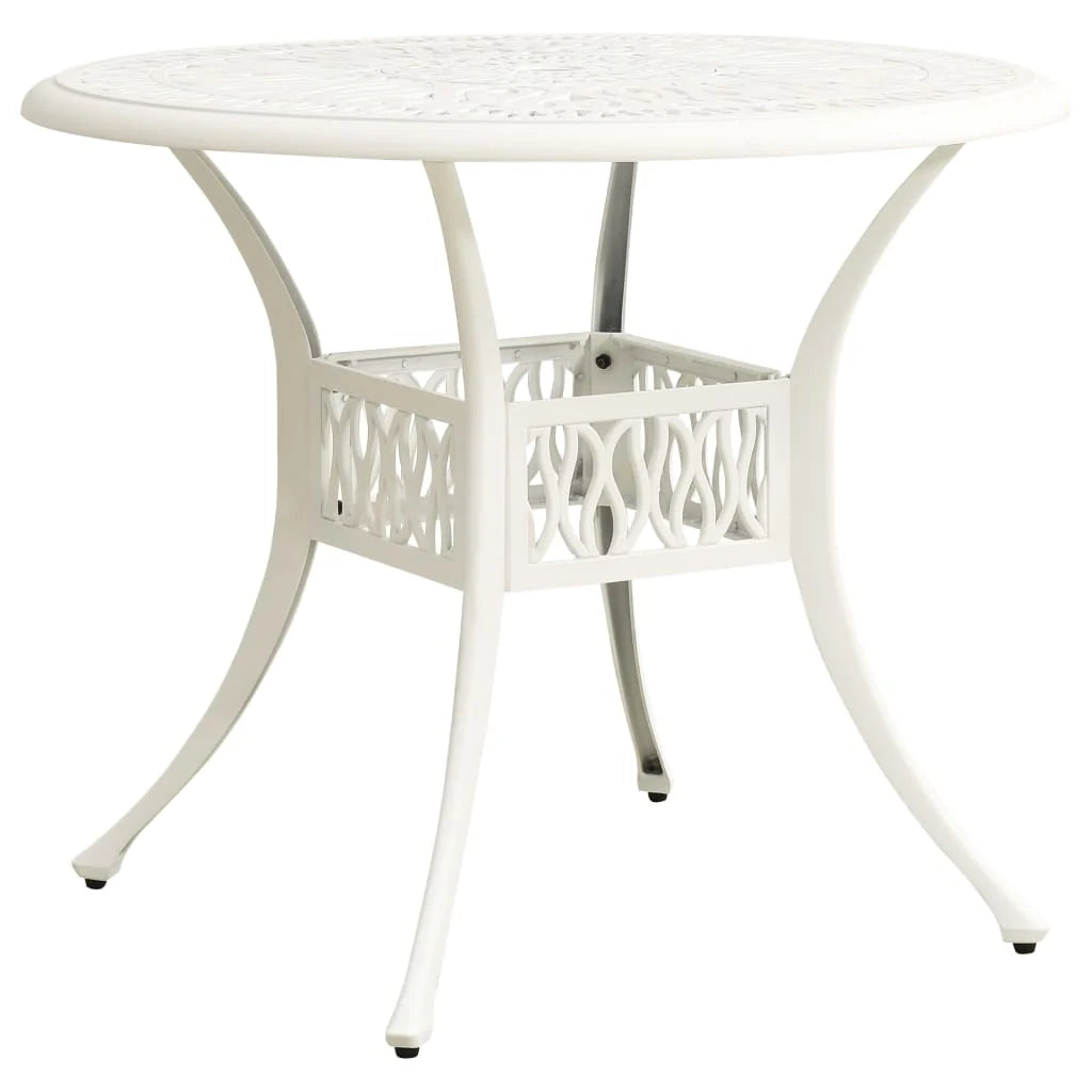 Set da bistrot da giardino composto da 5 pezzi in alluminio pressofuso bianco mobili da esterno per patio 02_0013531