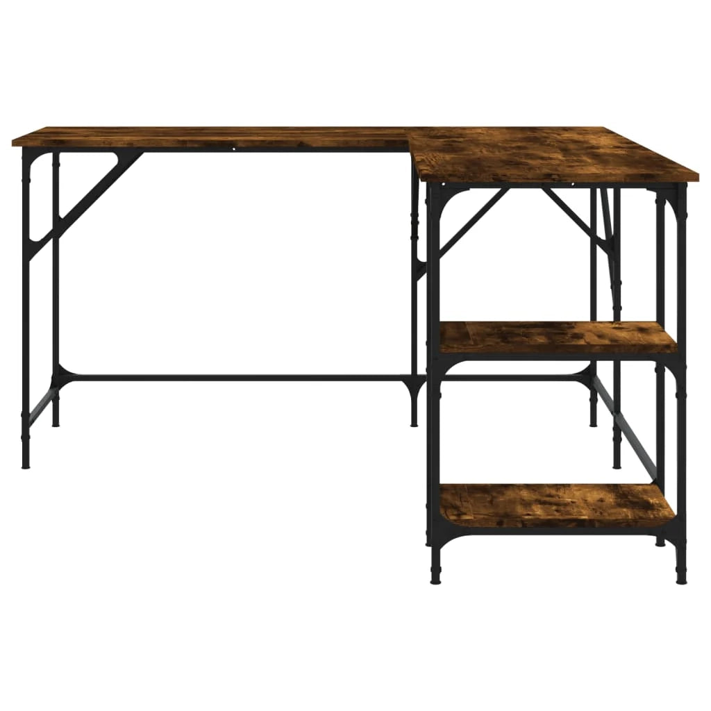 Scrivania da ufficio postazione di lavoro mobile per computer studio rovere affumicato 139 x 139 x 75 cm legno ingegnerizzato marrone 02_0023575