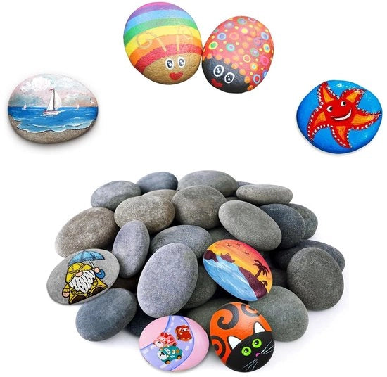 20 pezzi di pietre di ghiaia piatte per dipingere, pietre piatte per dipingere, 3-5 cm, ghiaia decorativa pietra naturale, ciottoli di spiaggia, stufe per artigianato DIY, dipinti colorati e decorativi.