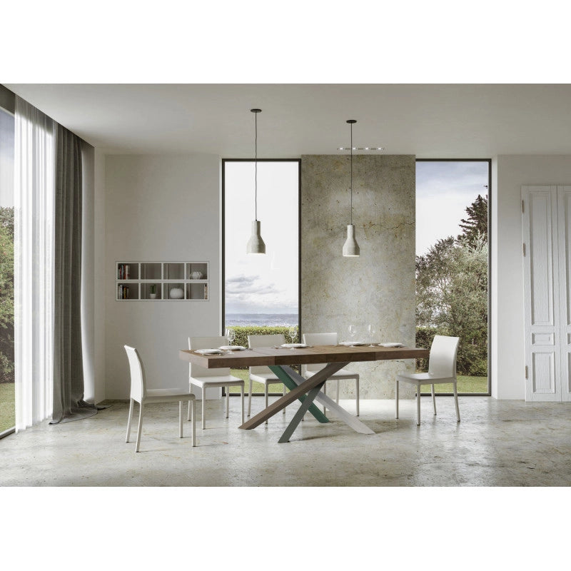 Tavolo allungabile 130/390x90 cm Volantis Premium telaio Multicolore 4/A - Noce