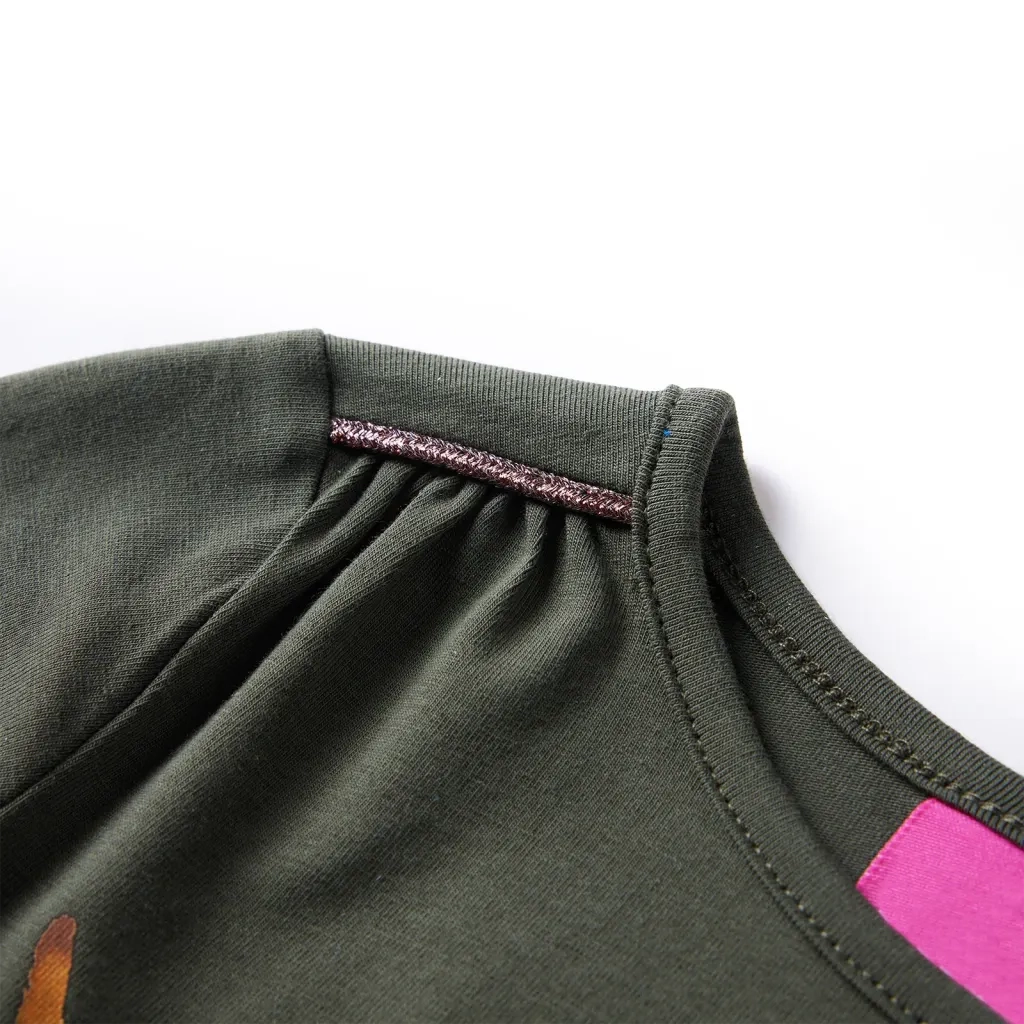 Maglietta da Bambina a Maniche Lunghe Khaki 140 14208