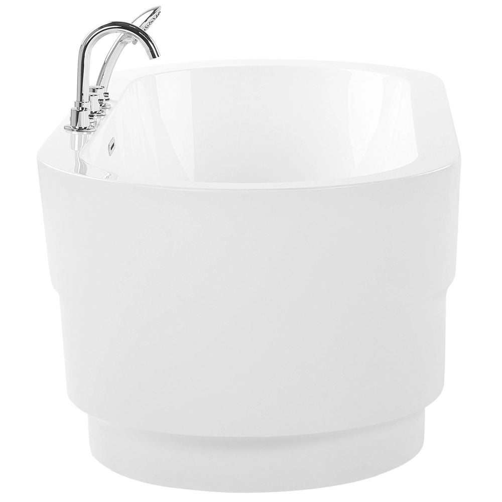 Vasca da bagno freestanding bianco sanitario acrilico ovale singolo 170 x 80 cm con infissi design moderno minimalista