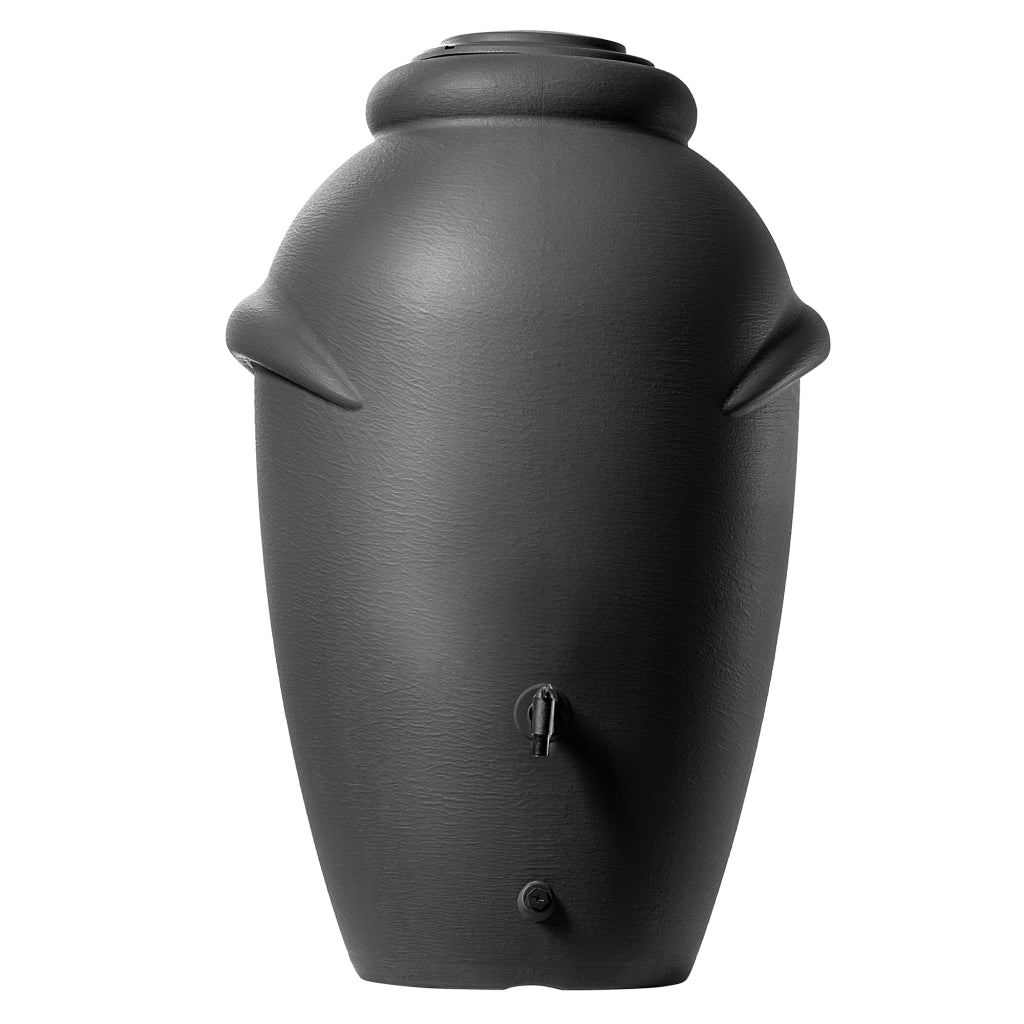 Serbatoio per acqua piovana KADAX 360L Contenitore per acqua a forma di barile + rubinetto Vaso da fiori Antracite